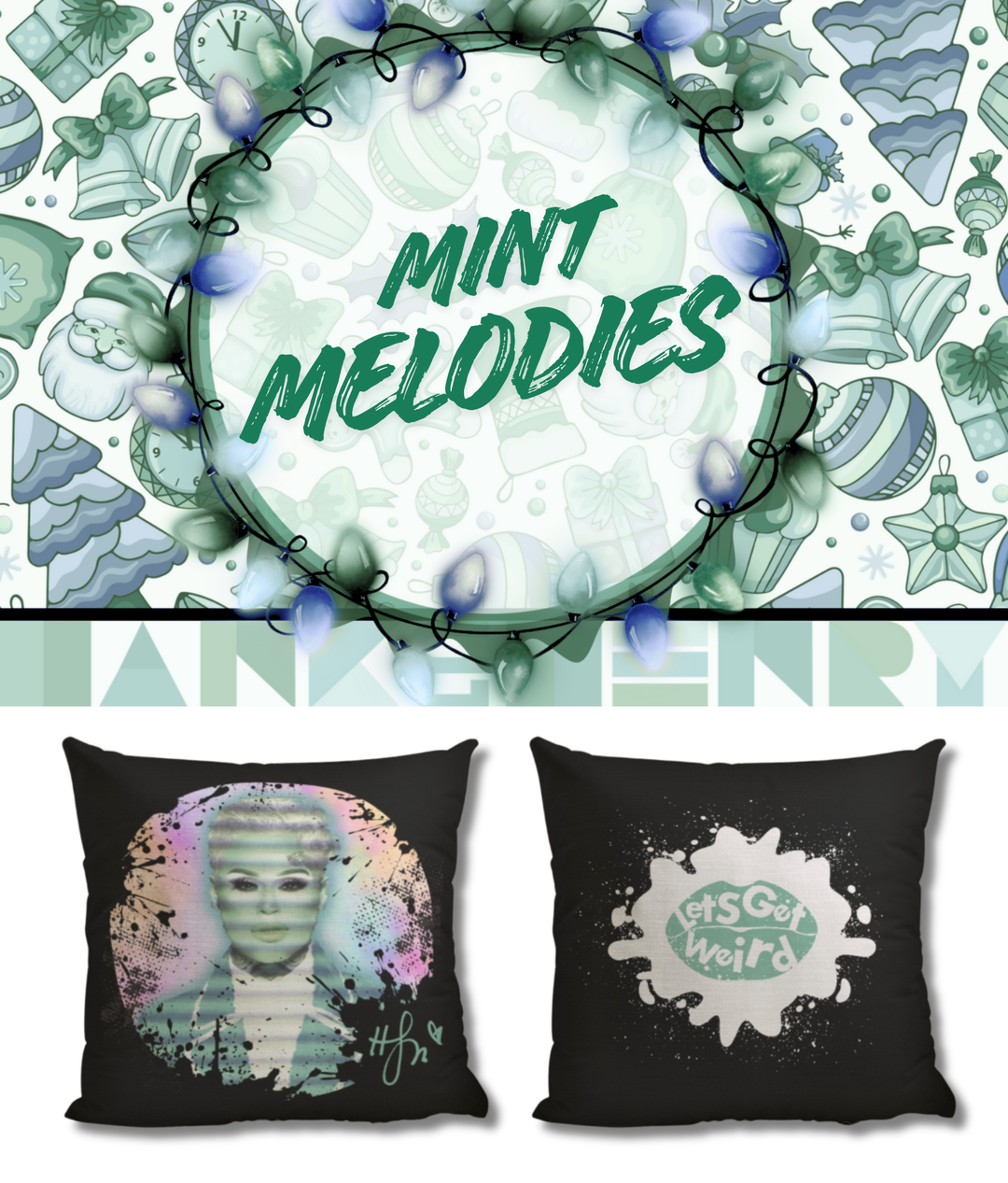 23pc. Christmas Mystery Boxes w/ 18"x18" Retro Glitz Pillow