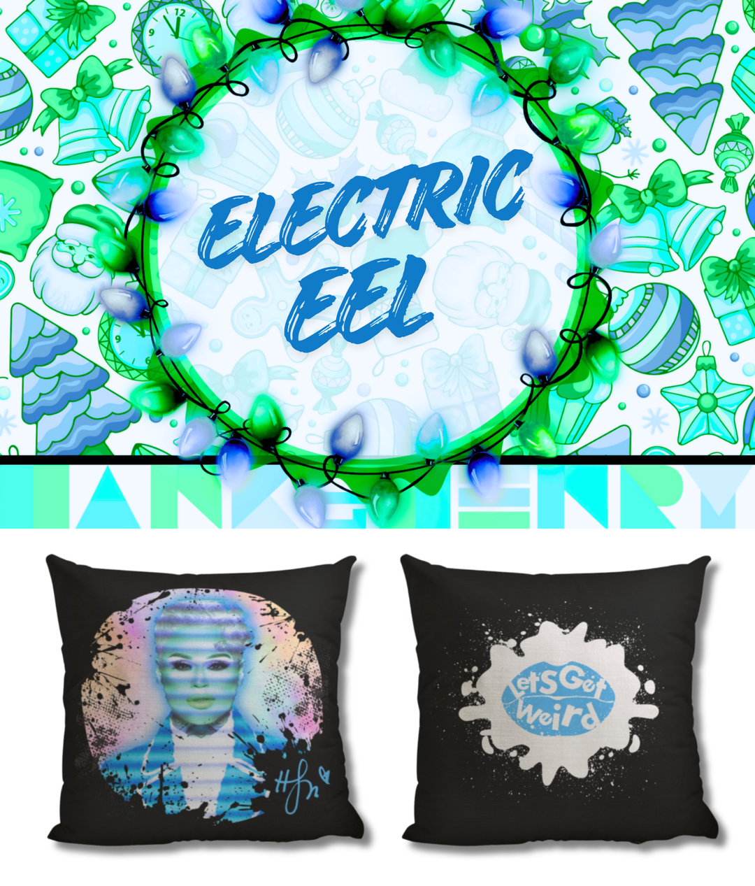 23pc. Christmas Mystery Boxes w/ 18"x18" Retro Glitz Pillow