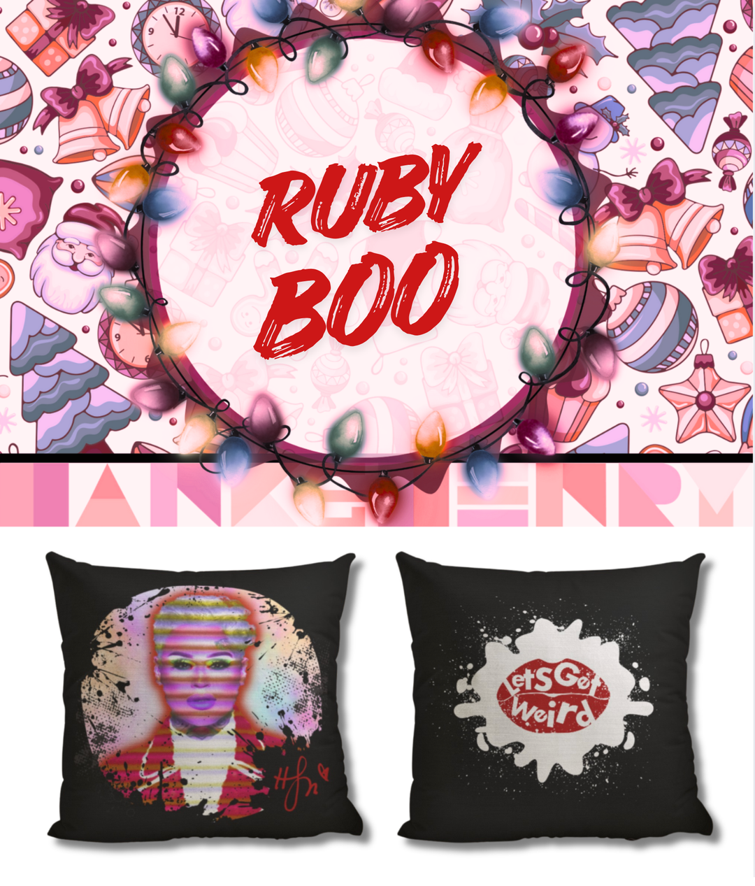 23pc. Christmas Mystery Boxes w/ 18"x18" Retro Glitz Pillow