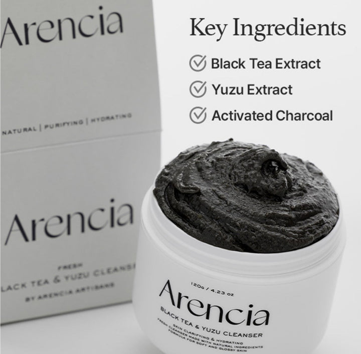 ARENCIA FRESH BLACK TEA & YUZU RICE MOCHI CLEANSER 120G / 4.23 FL.OZ