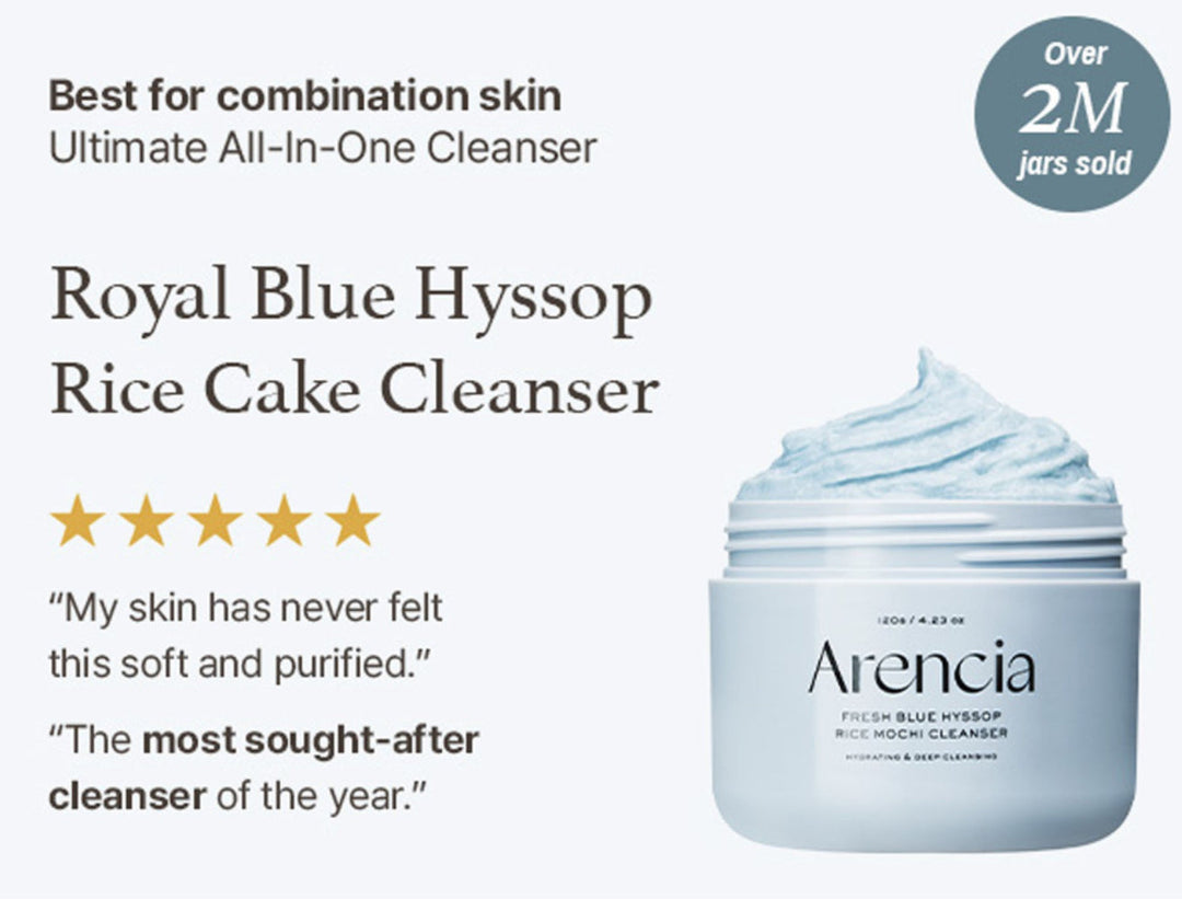 ARENCIA FRESH BLUE HYSSOP RICE MOCHI CLEANSER 120G / 4.23 FL.OZ