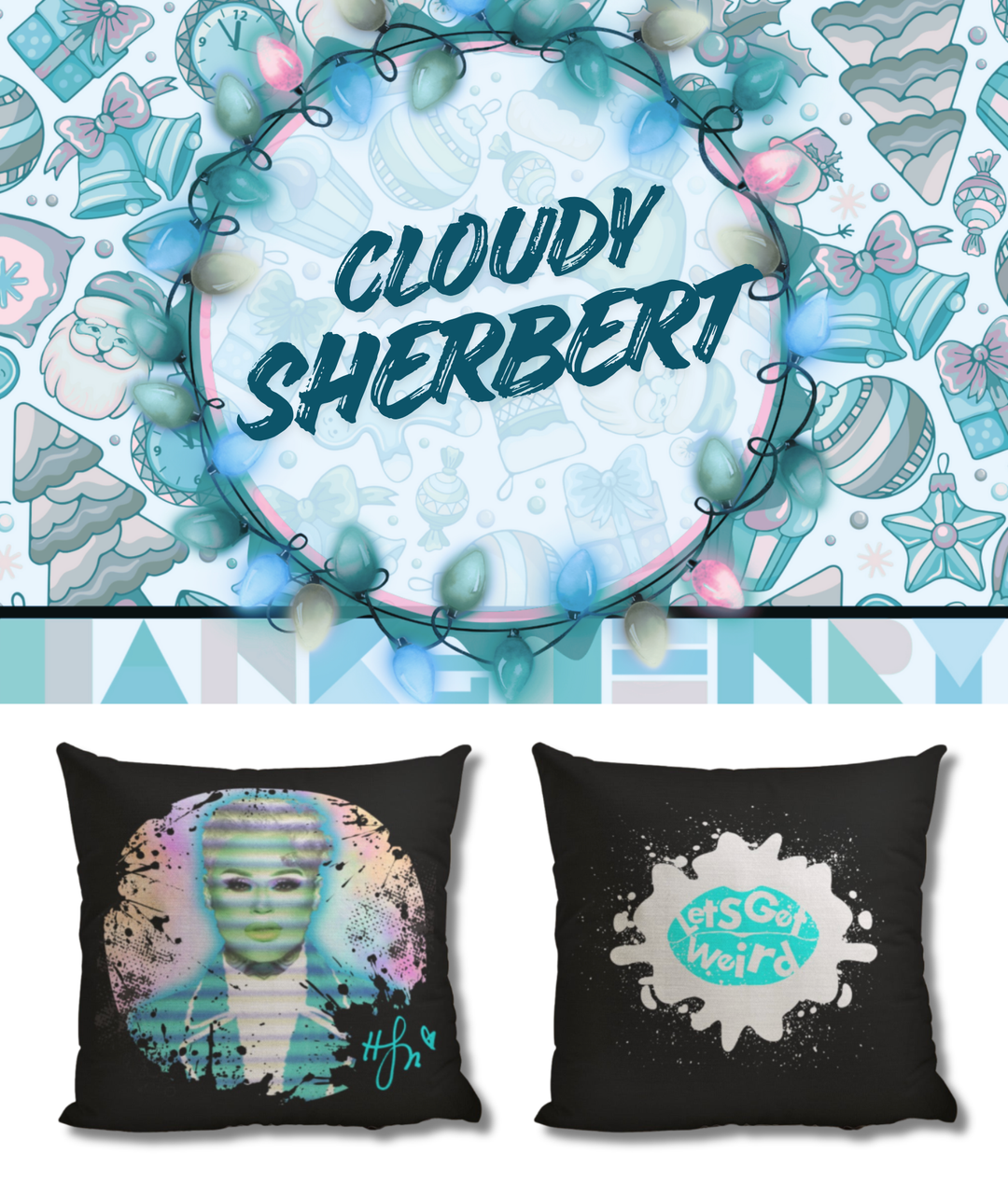 23pc. Christmas Mystery Boxes w/ 18"x18" Retro Glitz Pillow