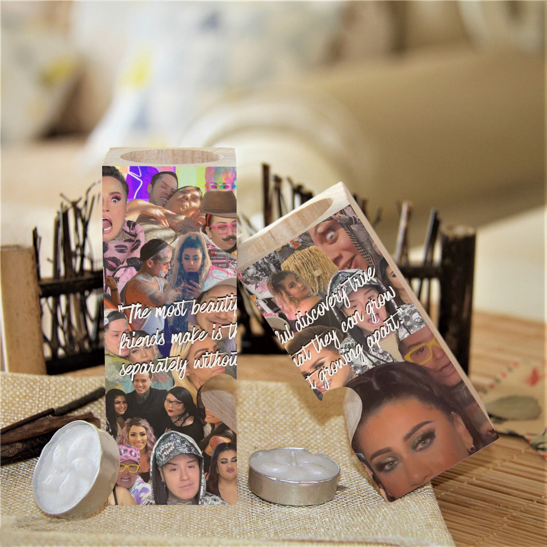 2pc. Wooden Candle Holder