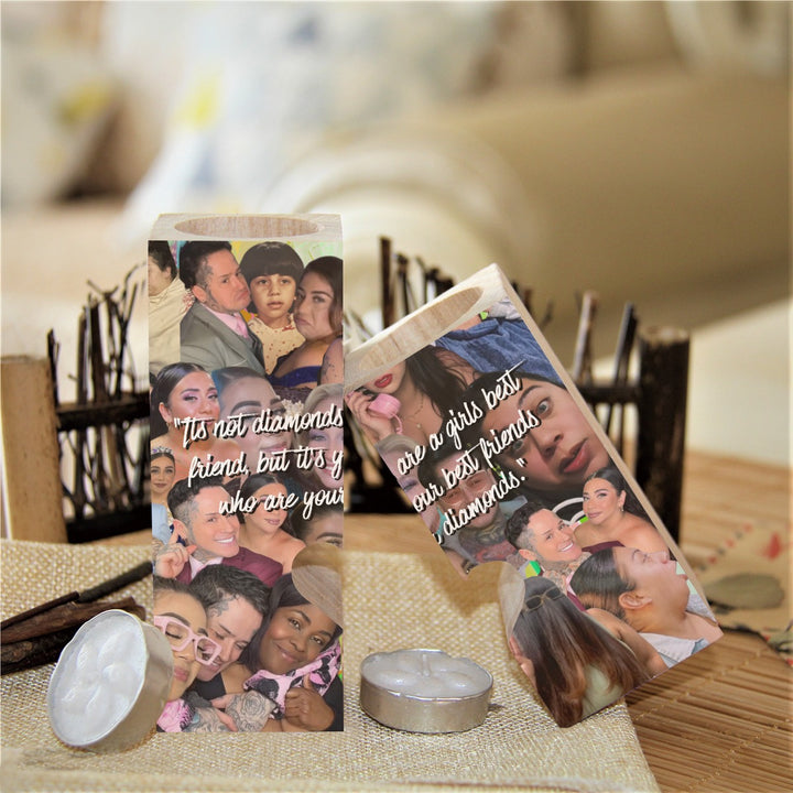 2pc. Wooden Candle Holder