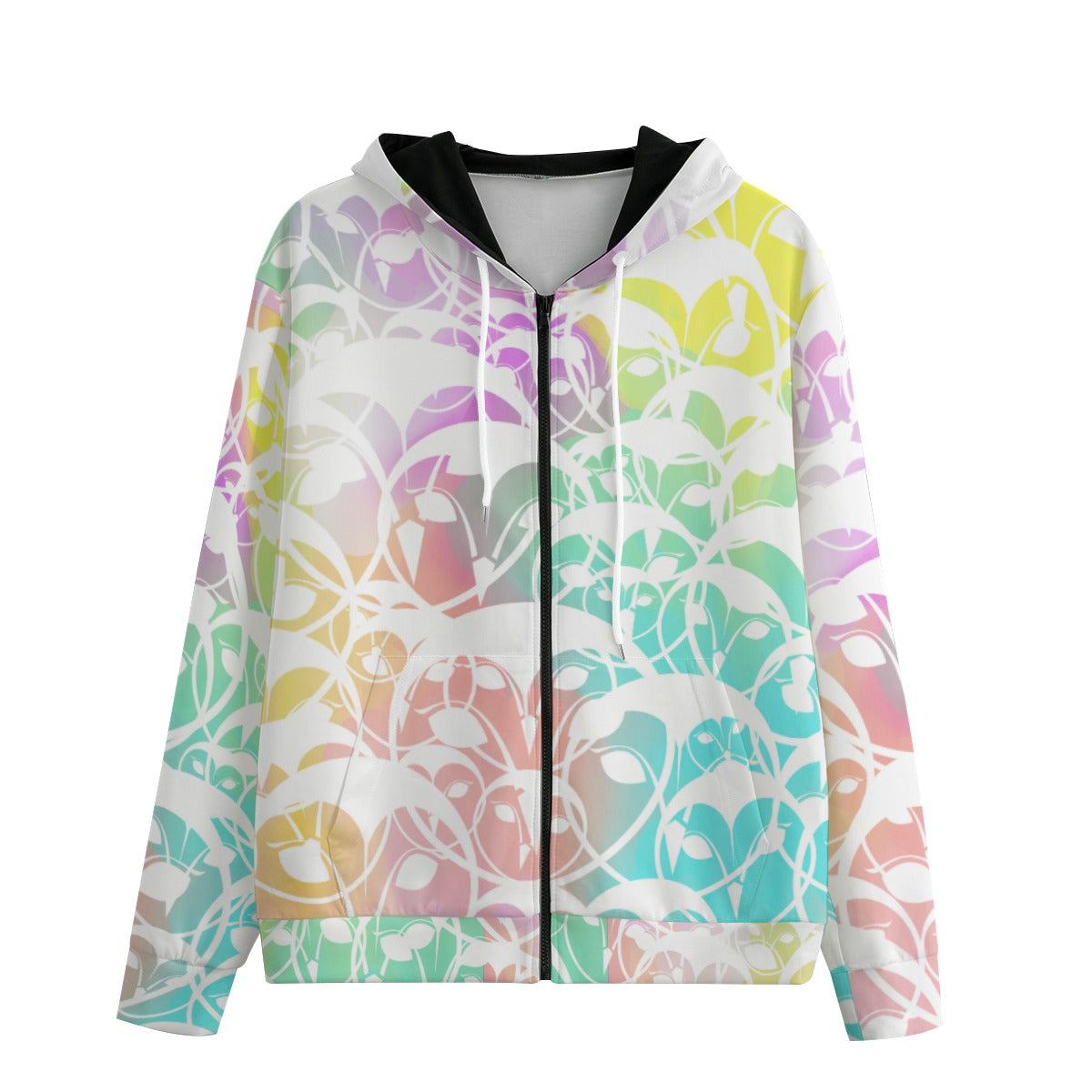 All Over Print Zip Up Hoodie With Pocket Interlock Hank Henry Beauty