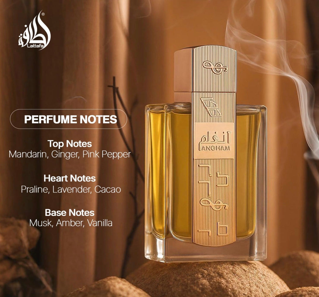 Lattafa Angham - Citrus, Lavender, Musk, Amber, Vanilla - Eau de Parfum Long-Lasting Fragrance for Unisex, 3.40 Ounce / 100 ml