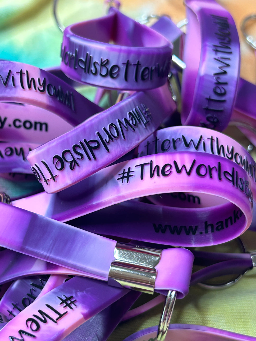 Purple/Pink Keychain | #TheWorldIsBetterWithYouInIt