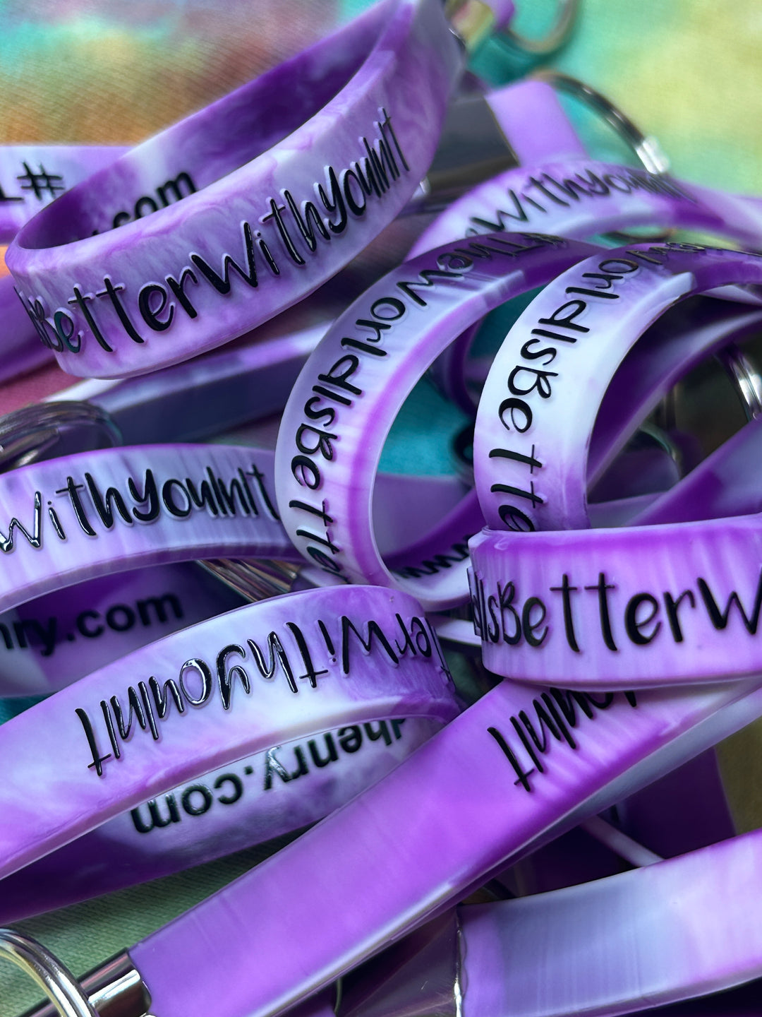 Purple/White Keychain | #TheWorldIsBetterWithYouInIt