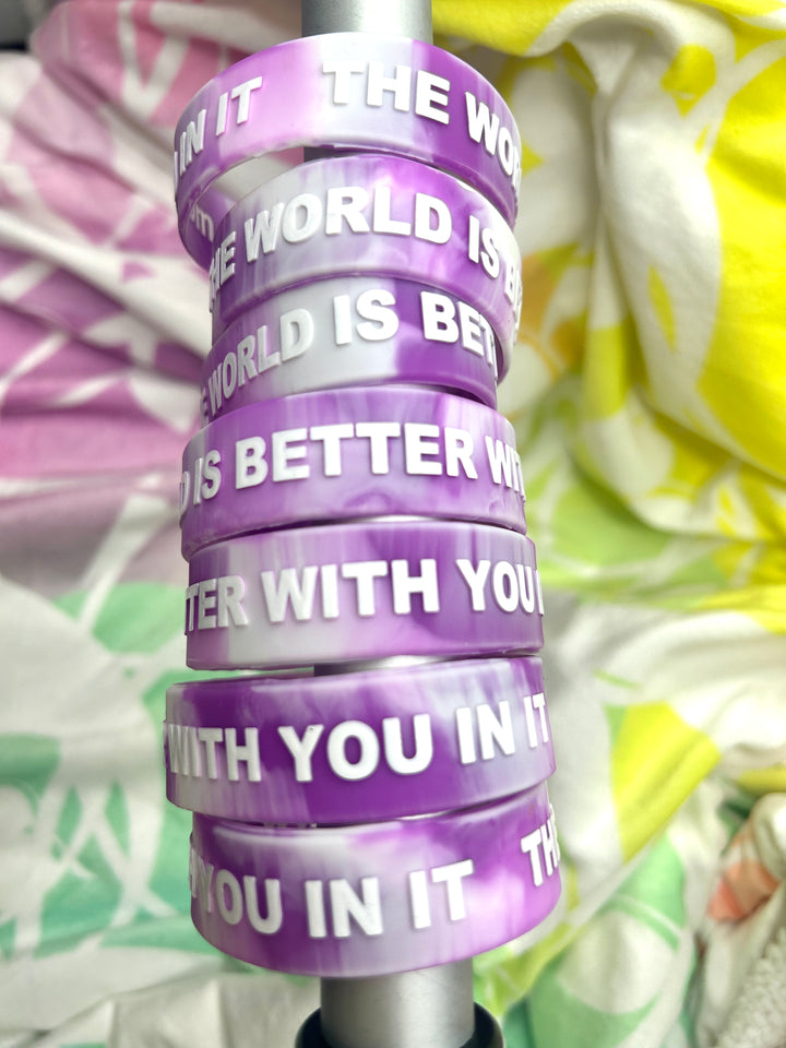 Lilac Hues 3/4" Wristband | THE WORLD IS BETTER WITH YOU IN IT