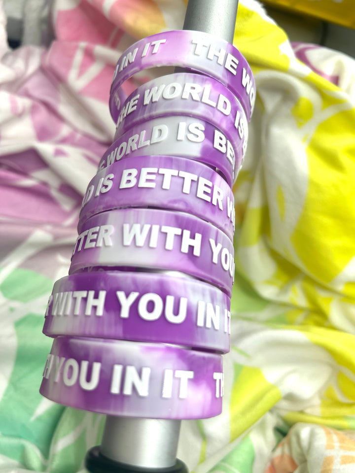 Lilac Hues 3/4" Wristband | THE WORLD IS BETTER WITH YOU IN IT