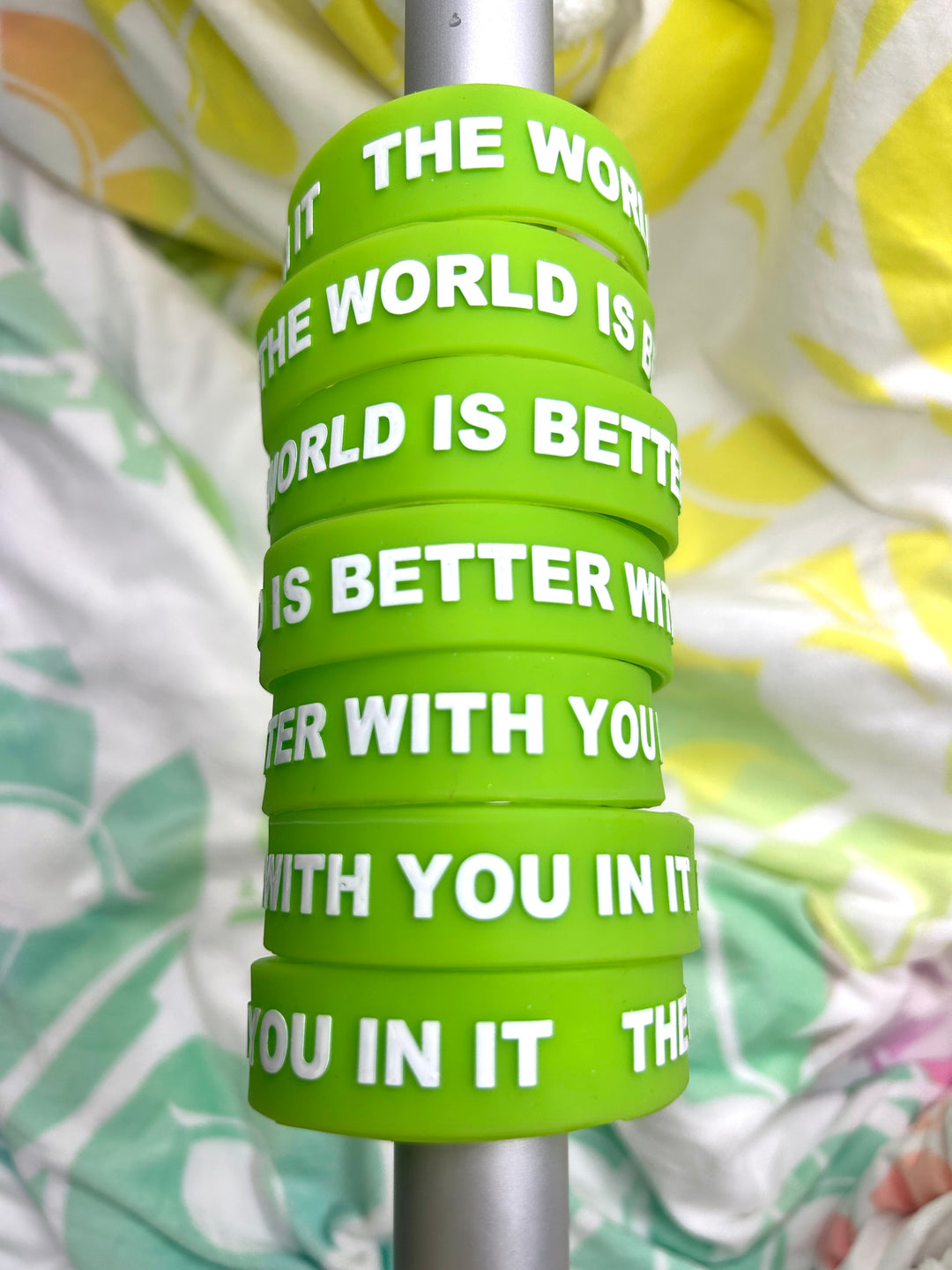 Retro Lime 3/4" Wristband | THE WORLD IS BETTER WITH YOU IN IT