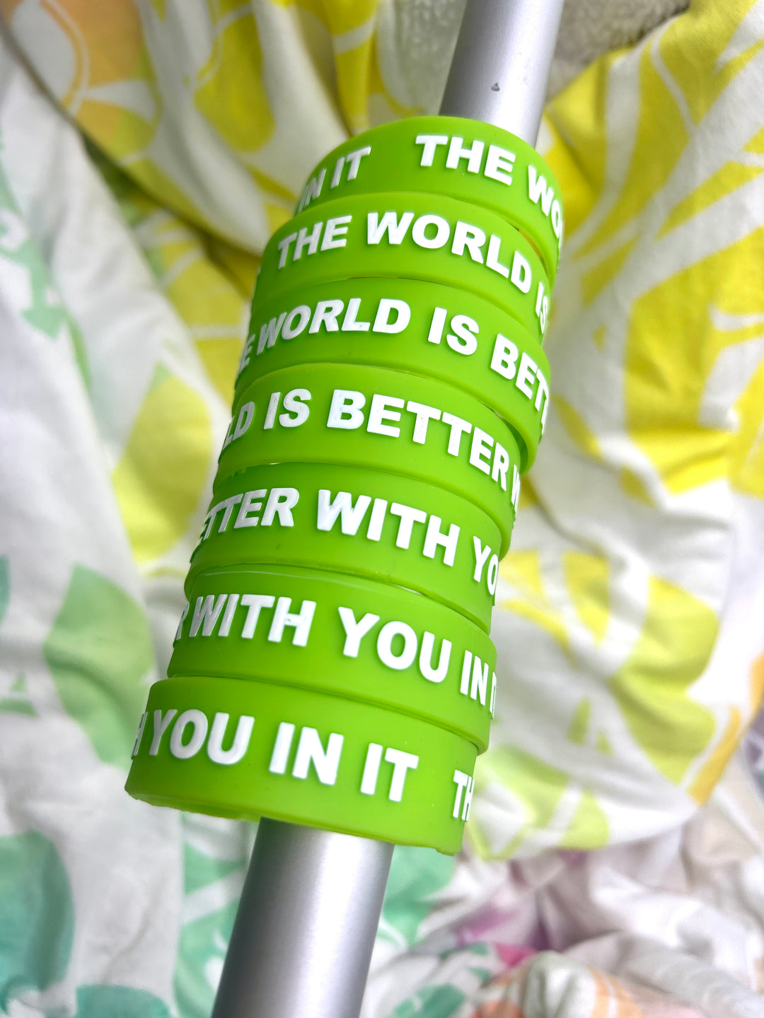 Retro Lime 3/4" Wristband | THE WORLD IS BETTER WITH YOU IN IT