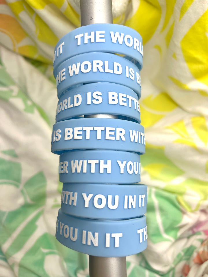 Blue Afternoon 3/4" Wristband | THE WORLD IS BETTER WITH YOU IN IT