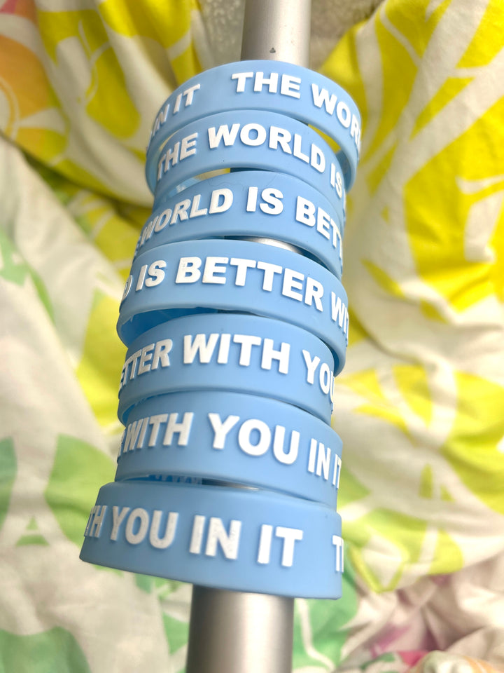 Blue Afternoon 3/4" Wristband | THE WORLD IS BETTER WITH YOU IN IT