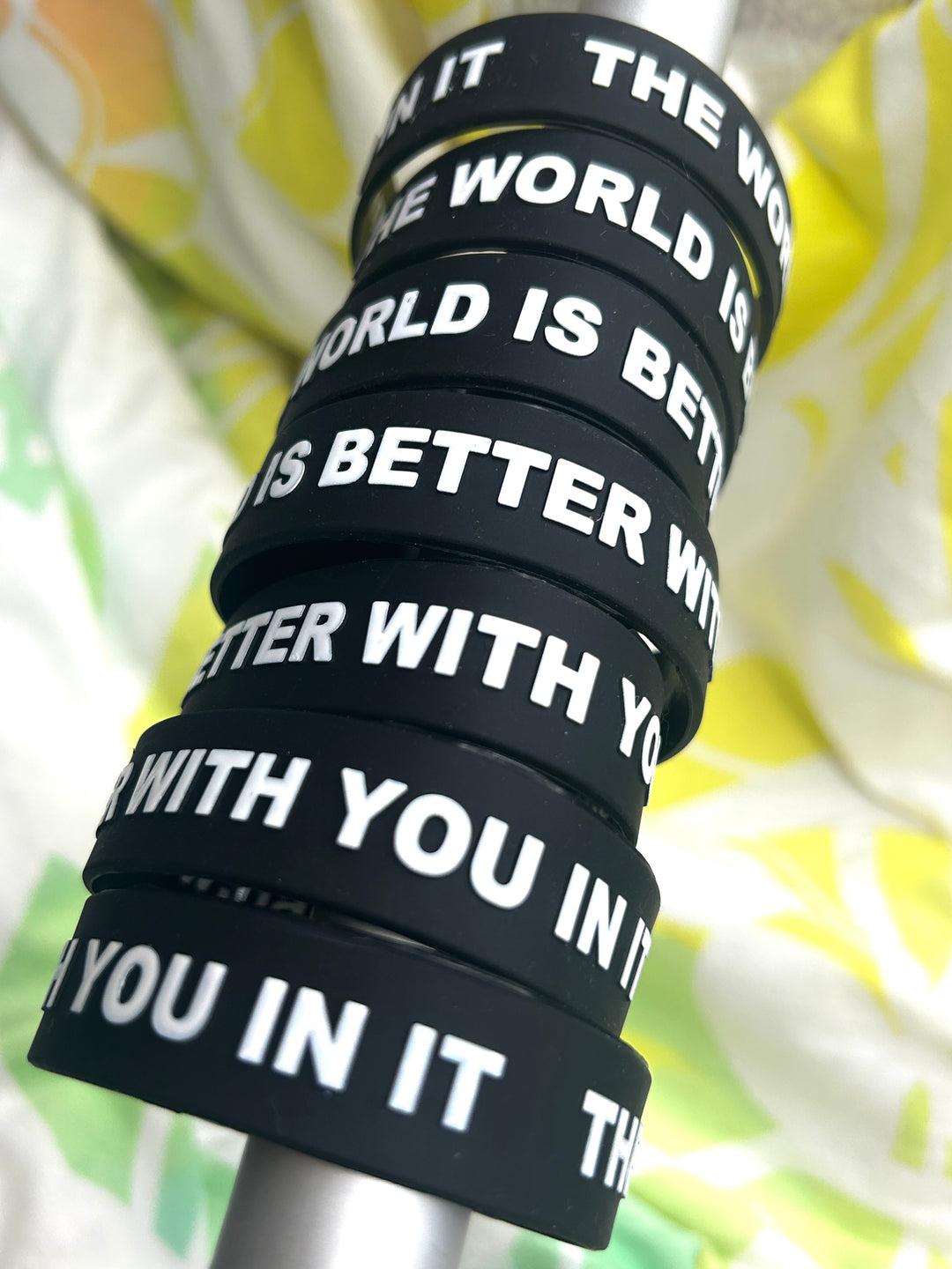 Happy Black 3/4" Wristband | THE WORLD IS BETTER WITH YOU IN IT