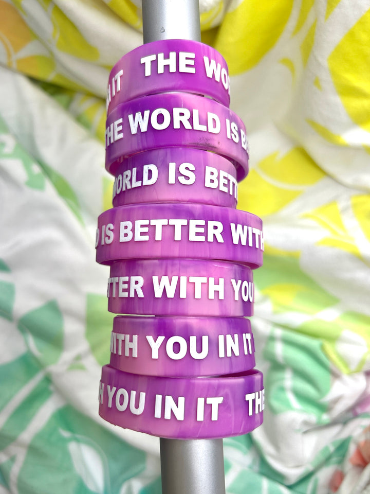 Cloudy Orchids 3/4" Wristband | THE WORLD IS BETTER WITH YOU IN IT