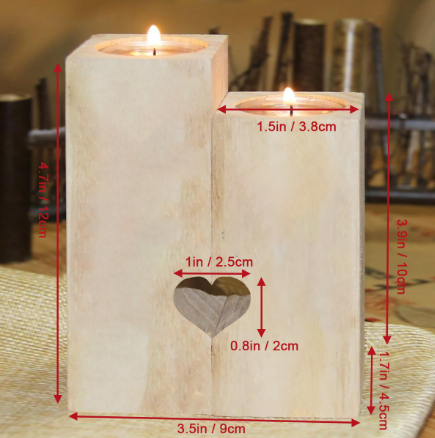 2pc. Wooden Candle Holder
