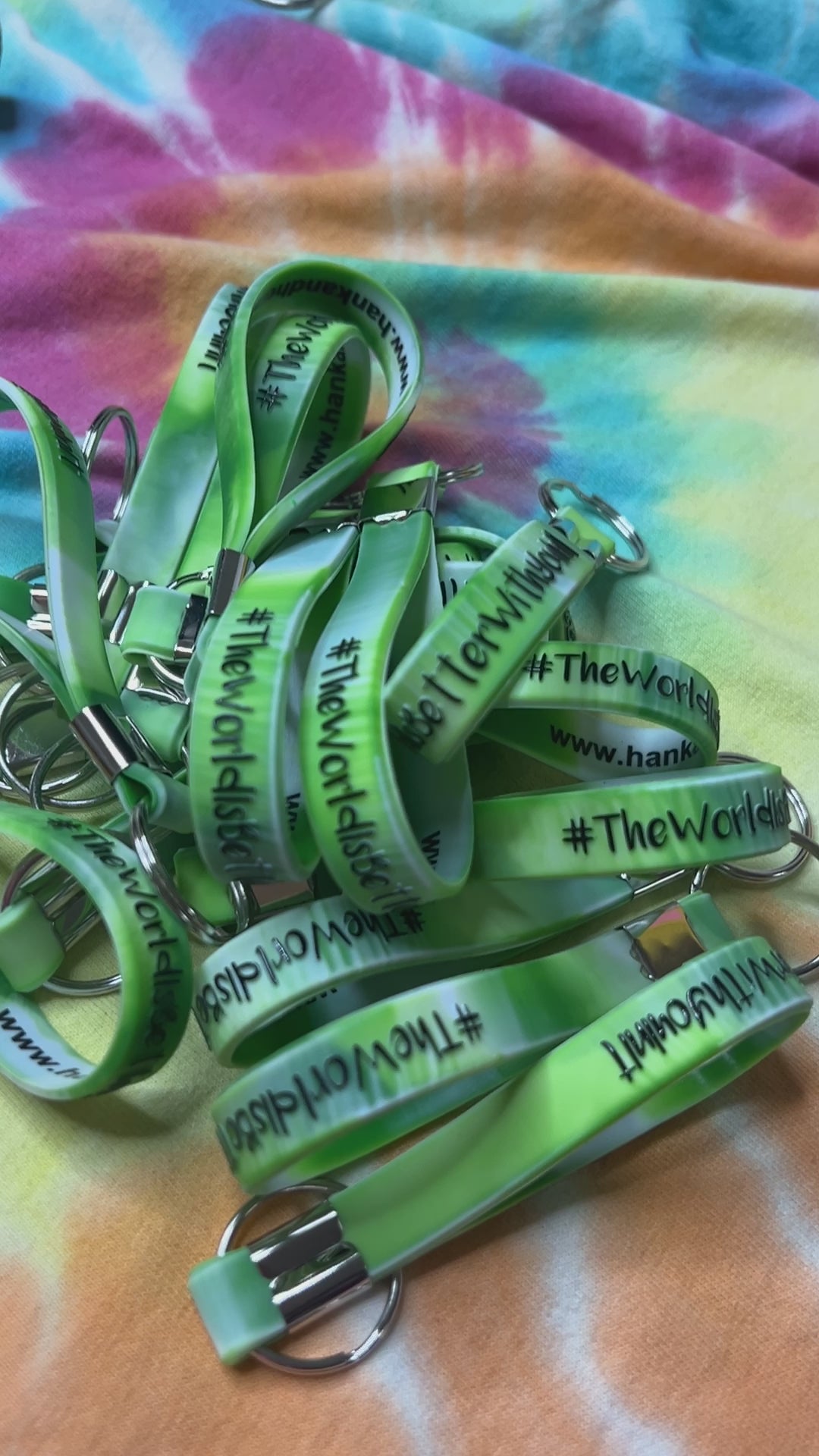 Green/White Keychain | #TheWorldIsBetterWithYouInIt