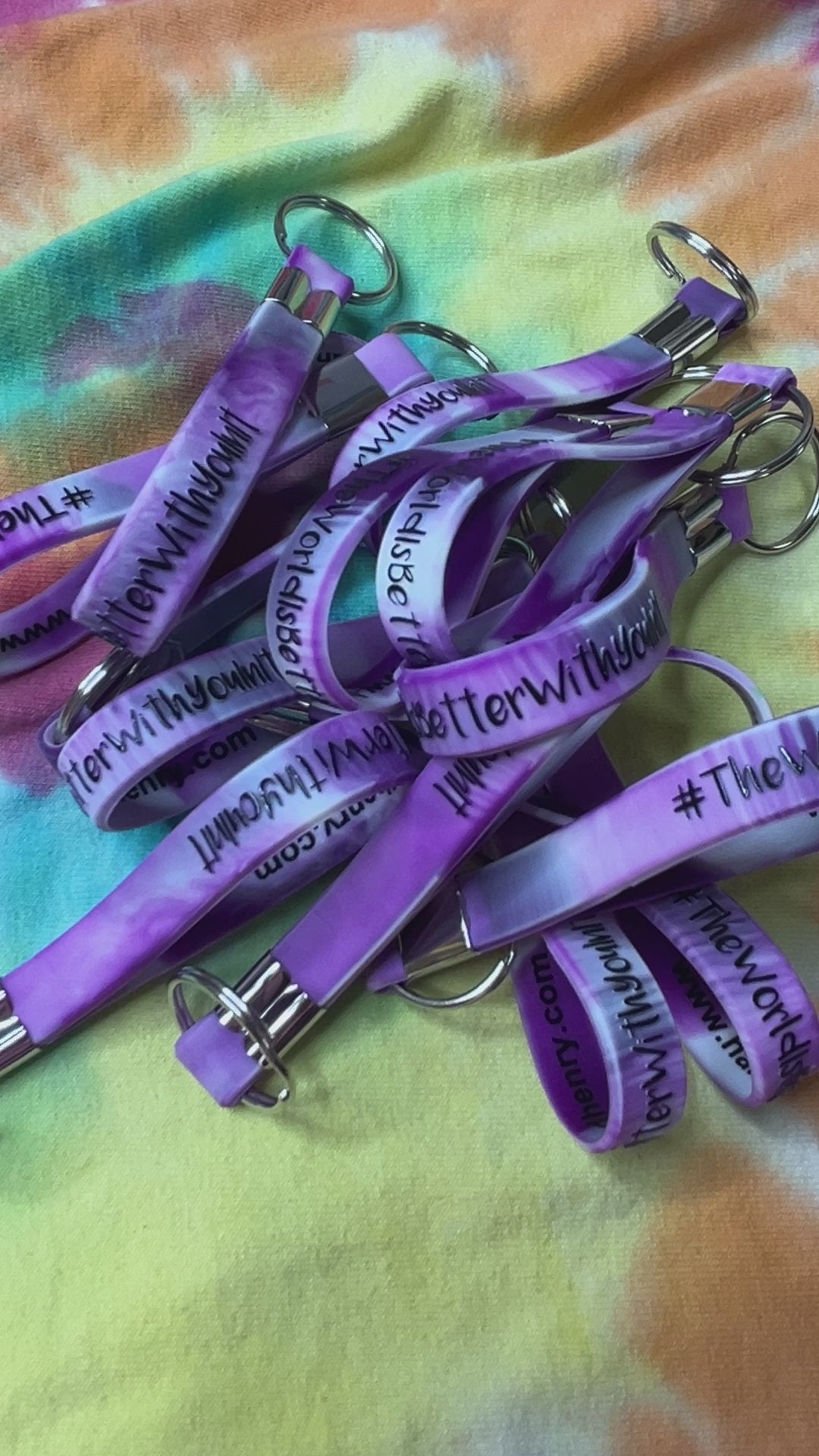 Purple/White Keychain | #TheWorldIsBetterWithYouInIt